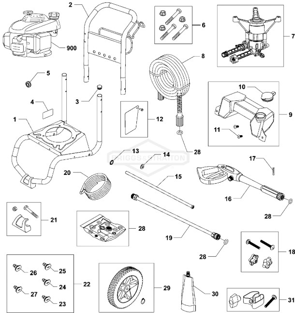 SNAPPER Power Washer 020787 repair parts & Manual